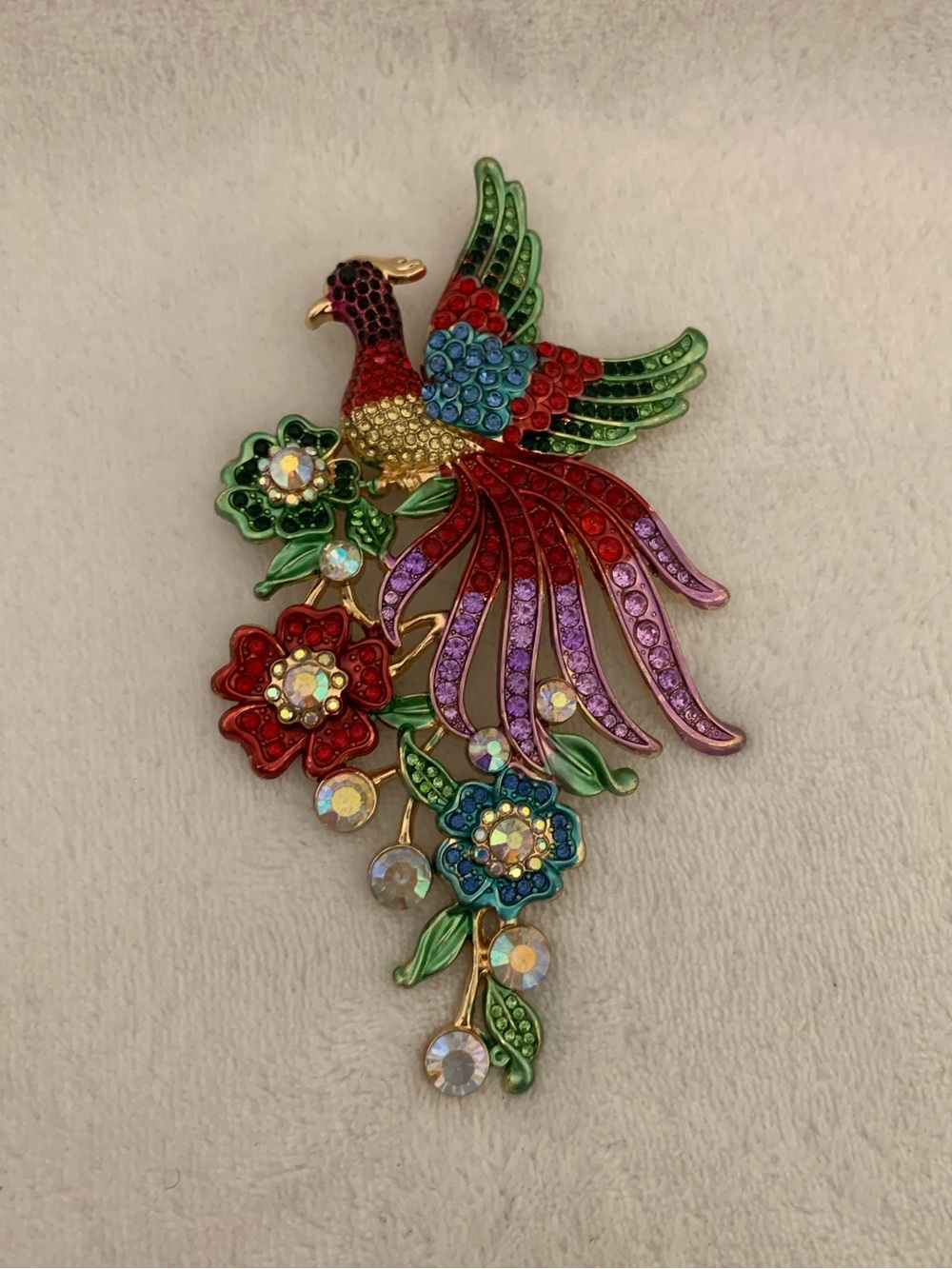 Multicolor Phoenix Bird Brooch